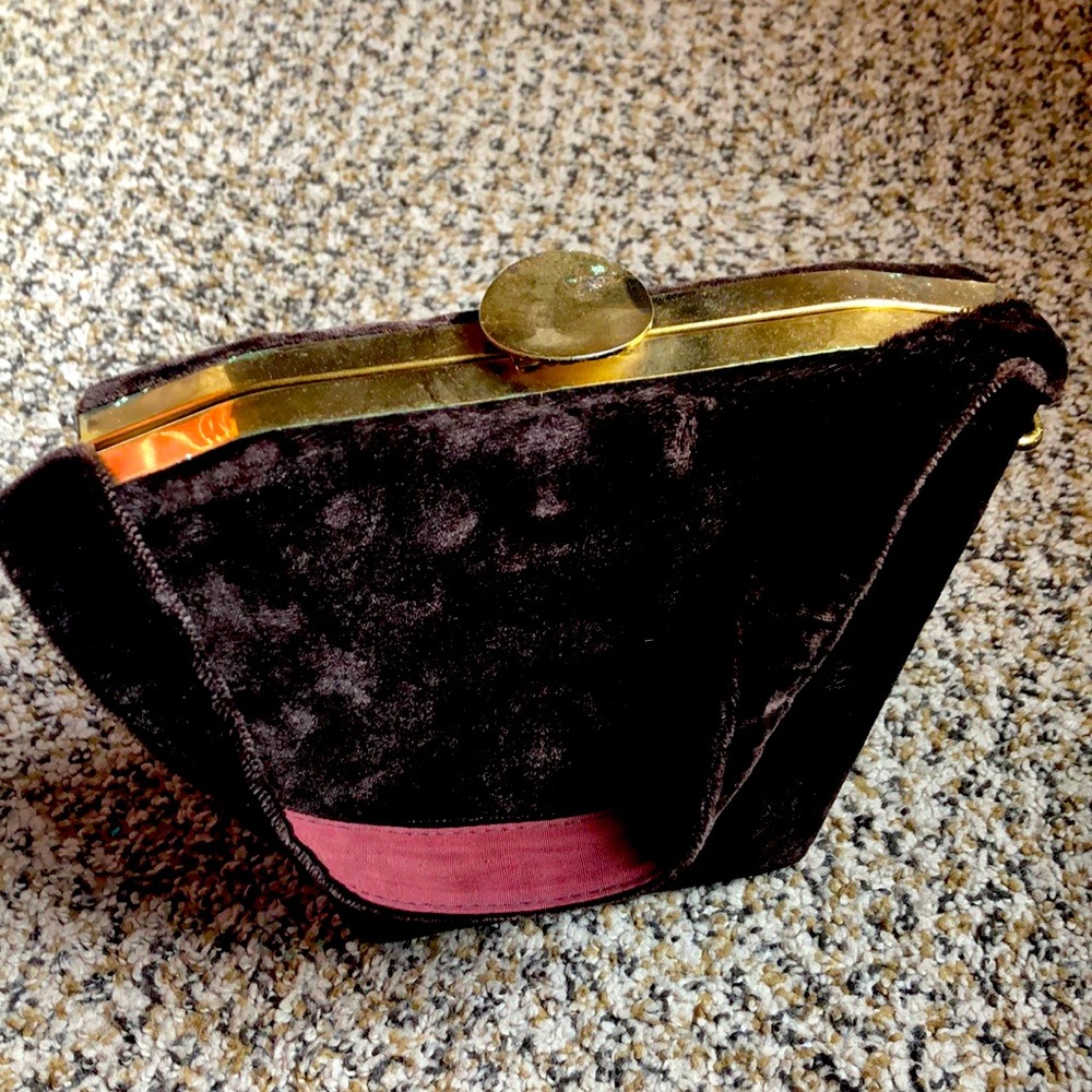 1950s/1960s Vintage Brown Velvet handbag